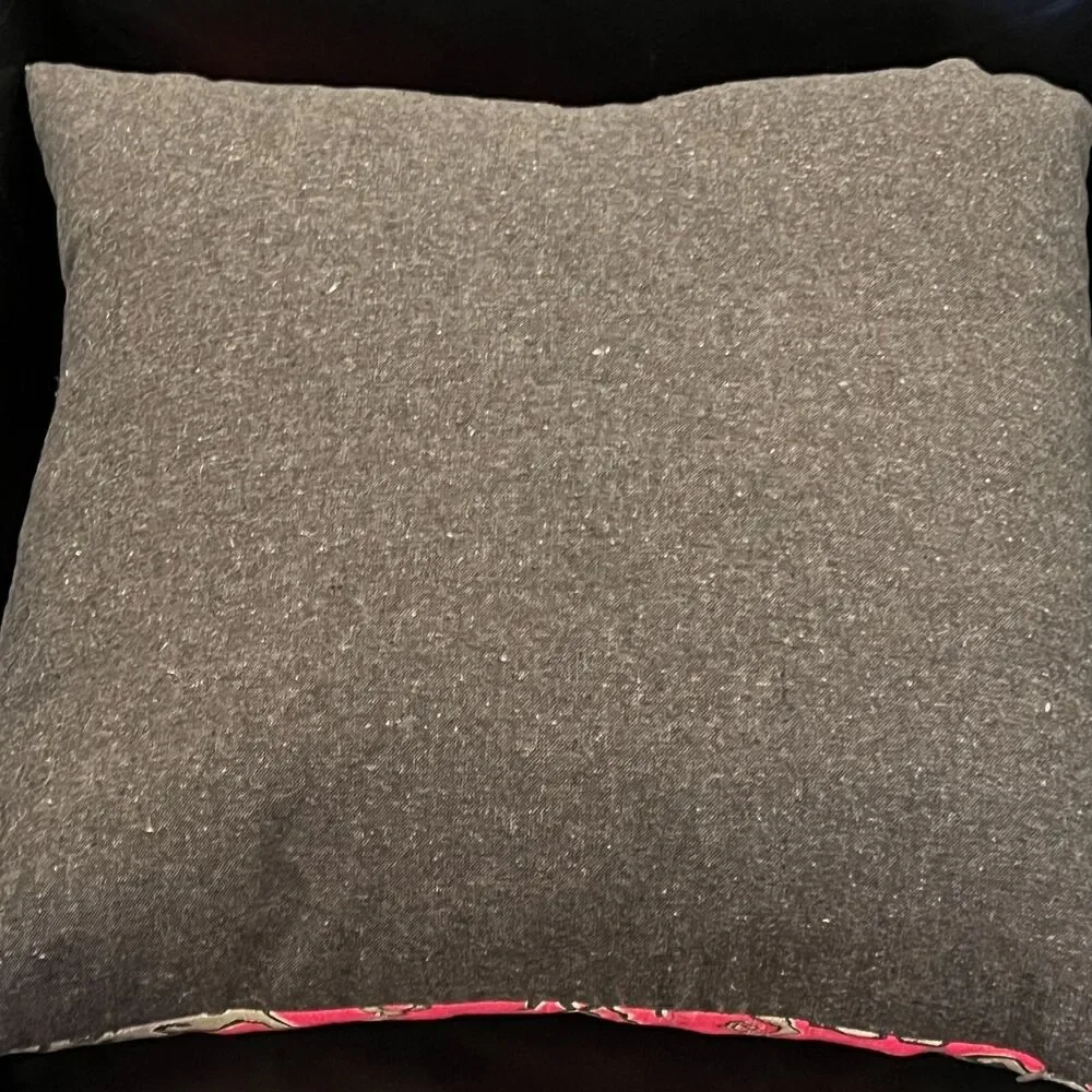 new Pink Velvet Tiger Throw Pillow 21” Down Feather gray white black decor